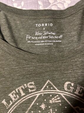 torrid Olive Green Graphic 'Let's Get Lost' Tee